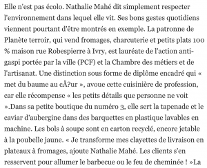 texte de l'article du parisien sur planete terroir